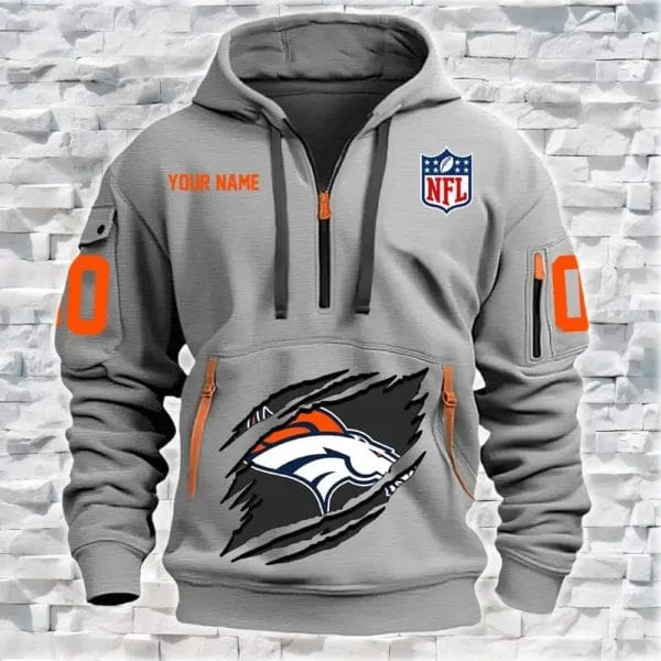 Denver Broncos New Personalized Quarter Zip Hoodie Limited Edition AMACO003 - Image 3