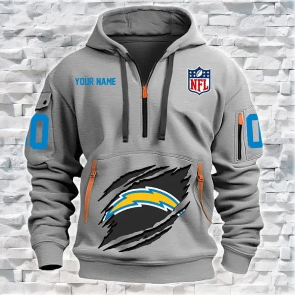 Los Angeles Chargers New Personalized Quarter Zip Hoodie Limited Edition AMACO004 - Image 4