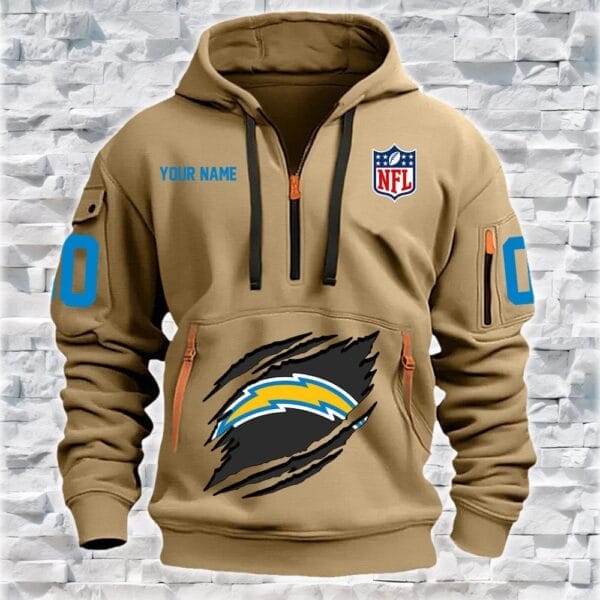 Los Angeles Chargers New Personalized Quarter Zip Hoodie Limited Edition AMACO004