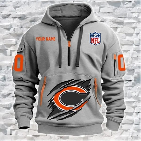 Chicago Bears New Personalized Quarter Zip Hoodie Limited Edition AMACO06 - Image 3