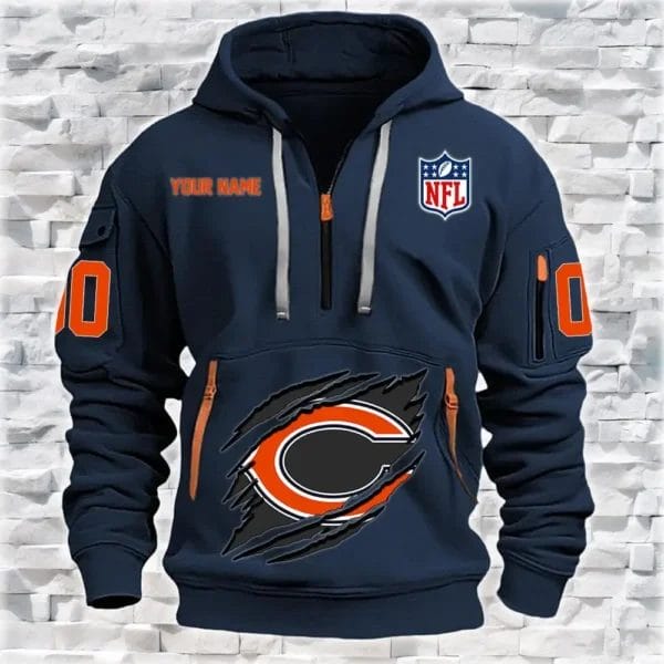 Chicago Bears New Personalized Quarter Zip Hoodie Limited Edition AMACO06 - Image 4