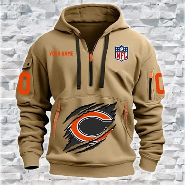 Chicago Bears New Personalized Quarter Zip Hoodie Limited Edition AMACO06