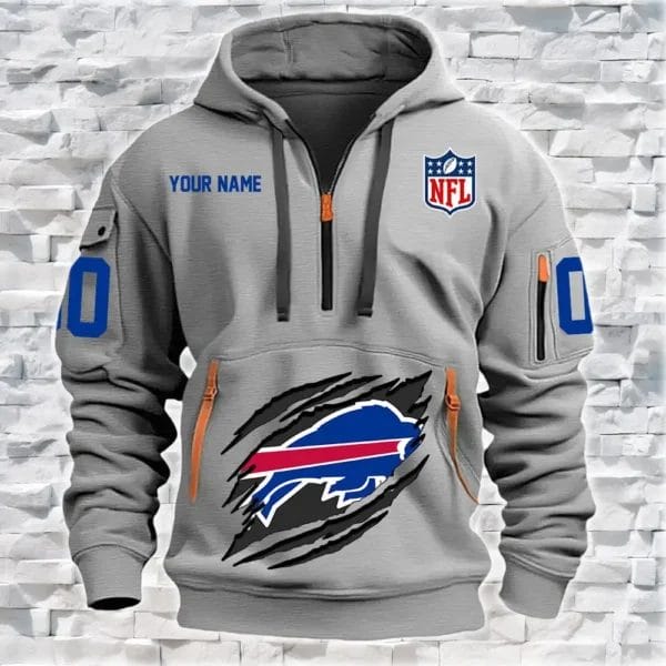Buffalo Bills New Personalized Quarter Zip Hoodie Limited Edition AMACO009 - Image 3