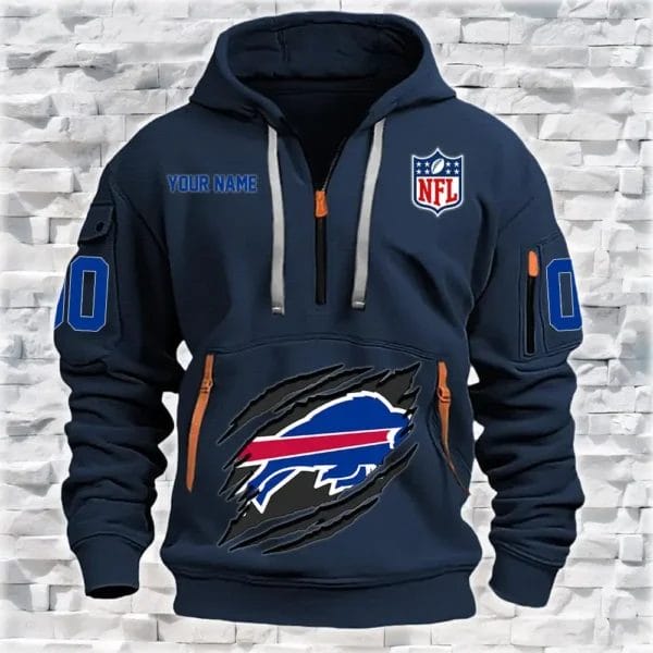 Buffalo Bills New Personalized Quarter Zip Hoodie Limited Edition AMACO009 - Image 4