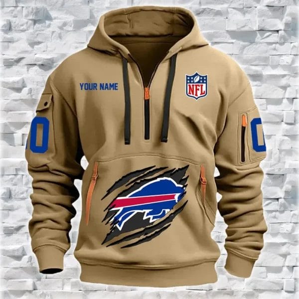 Buffalo Bills New Personalized Quarter Zip Hoodie Limited Edition AMACO009