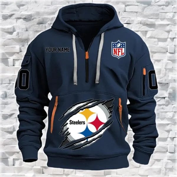 Pittsburgh Steelers New Personalized Quarter Zip Hoodie Limited Edition AMACO012 - Image 2