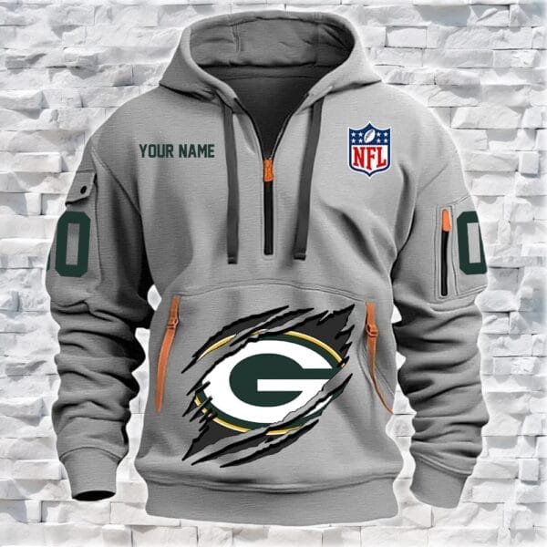 Green Bay Packers New Personalized Quarter Zip Hoodie Limited Edition AMACO11 - Image 2