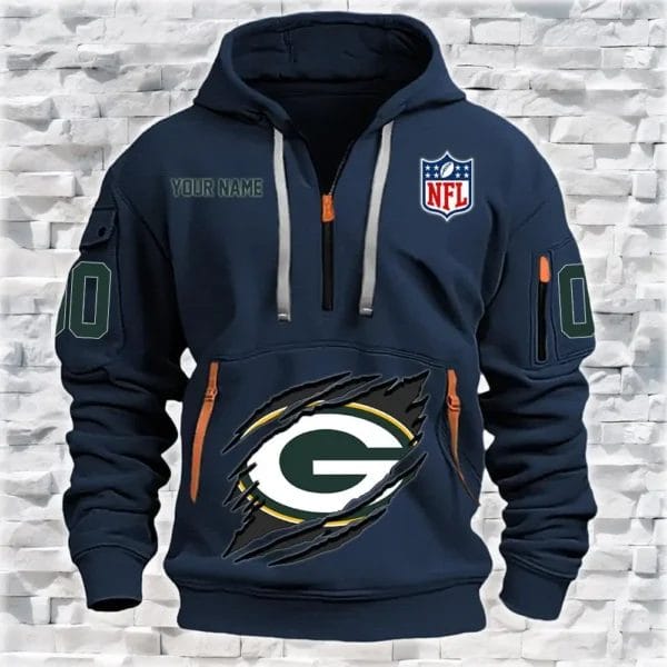 Green Bay Packers New Personalized Quarter Zip Hoodie Limited Edition AMACO11 - Image 4