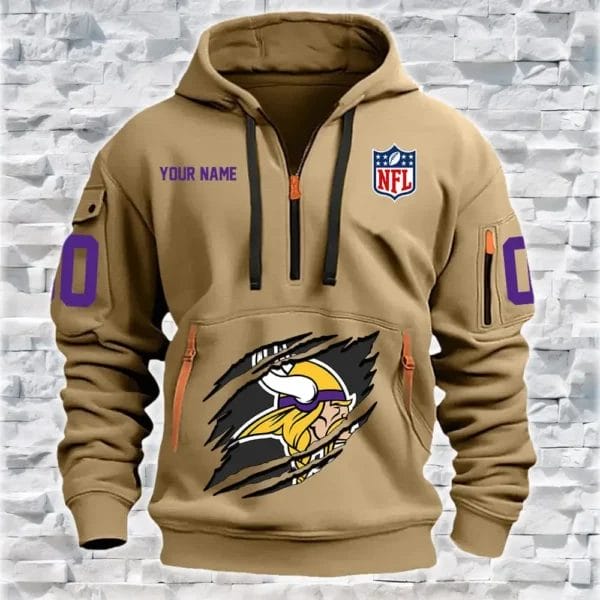 Minnesota Vikings New Personalized Quarter Zip Hoodie Limited Edition AMACO10