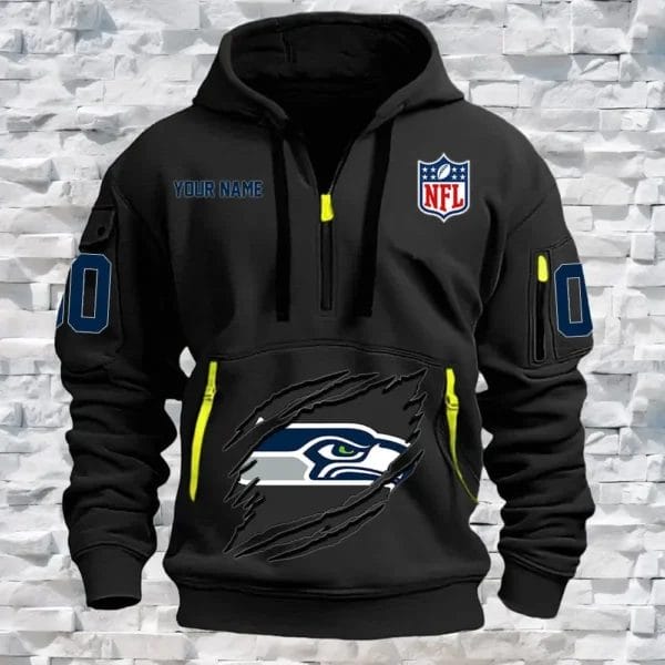 Seattle Seahawks New Personalized Quarter Zip Hoodie Limited Edition AMACO13 - Image 2