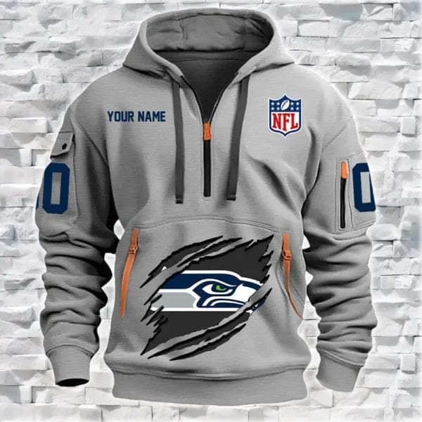 Seattle Seahawks New Personalized Quarter Zip Hoodie Limited Edition AMACO13 - Image 3
