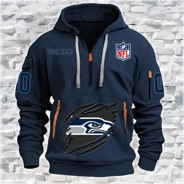 Seattle Seahawks New Personalized Quarter Zip Hoodie Limited Edition AMACO13 - Image 4