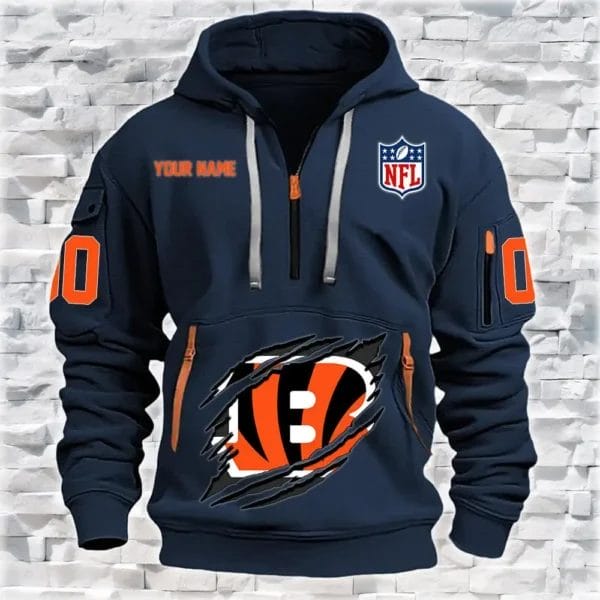 Cincinnati Bengals New Personalized Quarter Zip Hoodie Limited Edition AMACO14 - Image 2