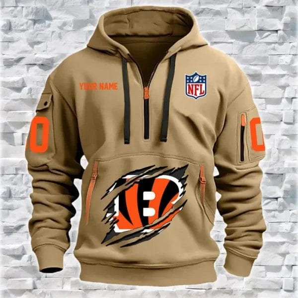 Cincinnati Bengals New Personalized Quarter Zip Hoodie Limited Edition AMACO14