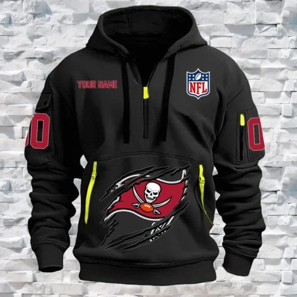 Tampa Bay Buccaneers New Personalized Quarter Zip Hoodie Limited Edition AMACO20 - Image 2