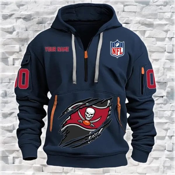 Tampa Bay Buccaneers New Personalized Quarter Zip Hoodie Limited Edition AMACO20 - Image 4