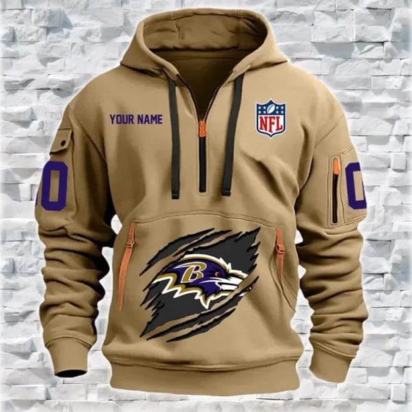 Baltimore Ravens New Personalized Quarter Zip Hoodie Limited Edition AMACO21