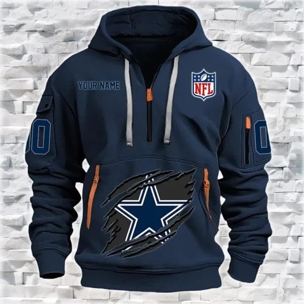 Dallas Cowboys New Personalized Quarter Zip Hoodie Limited Edition AMACO24 - Image 2