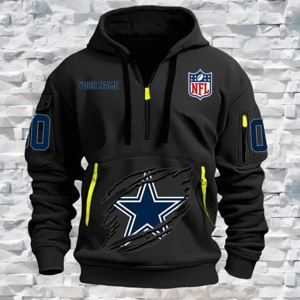 Dallas Cowboys New Personalized Quarter Zip Hoodie Limited Edition AMACO24 - Image 3