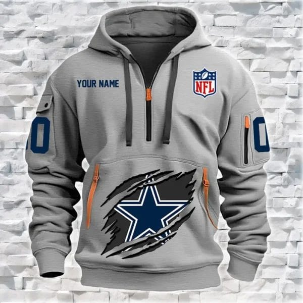 Dallas Cowboys New Personalized Quarter Zip Hoodie Limited Edition AMACO24 - Image 4