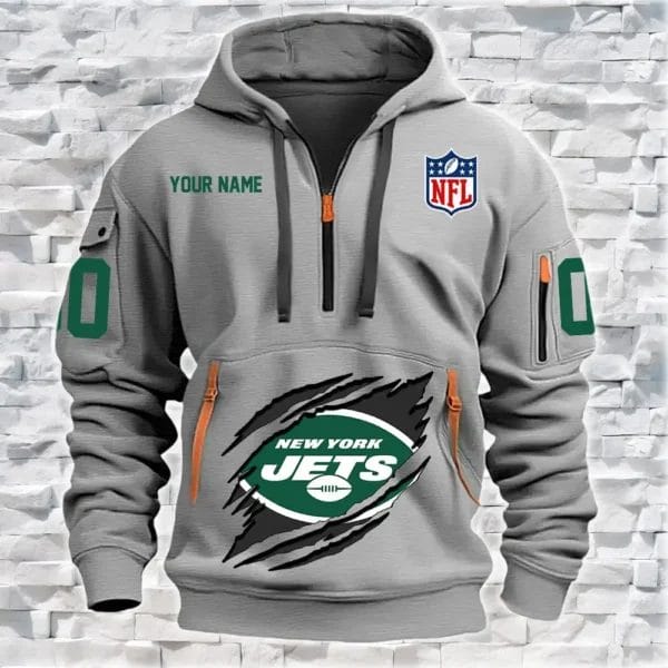 New York Jets New Personalized Quarter Zip Hoodie Limited Edition AMACO25 - Image 3