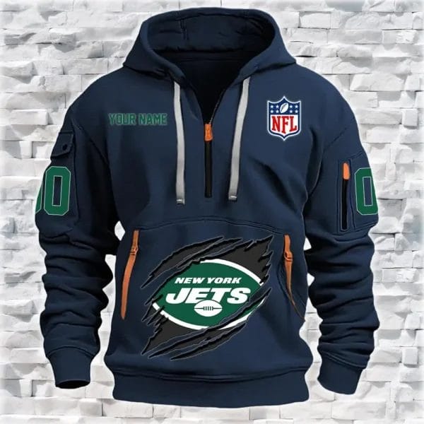 New York Jets New Personalized Quarter Zip Hoodie Limited Edition AMACO25 - Image 2