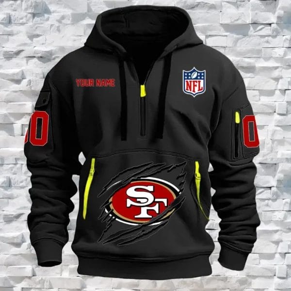 San Francisco 49ers New Personalized Quarter Zip Hoodie Limited Edition AMACO26 - Image 2