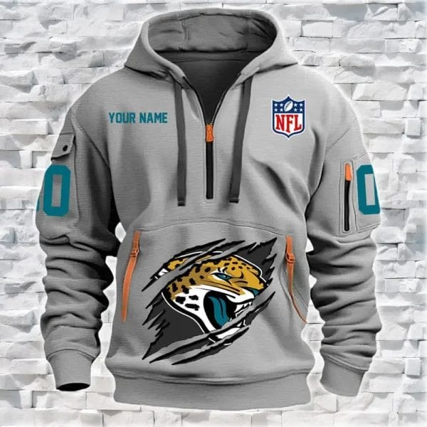 Jacksonville Jaguars New Personalized Quarter Zip Hoodie Limited Edition AMACO027 - Image 4