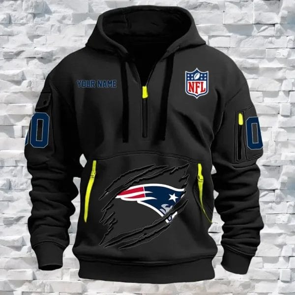 New England Patriots New Personalized Quarter Zip Hoodie Limited Edition AMACO29 - Image 2