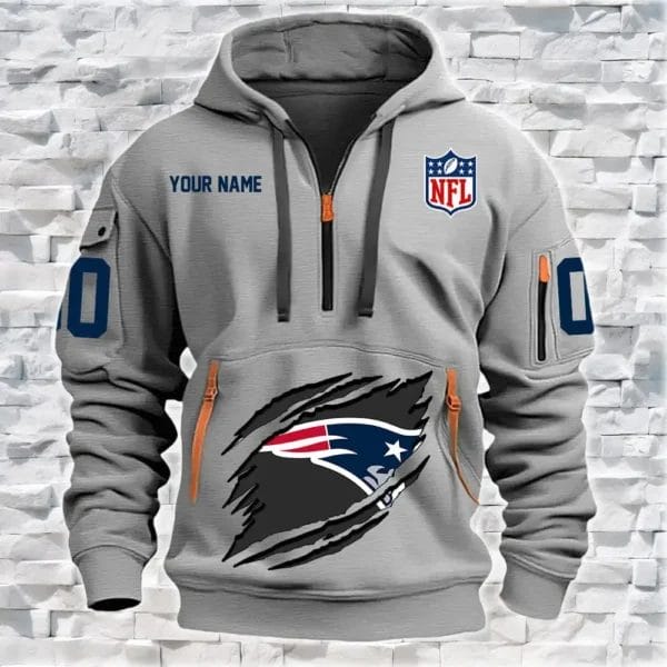 New England Patriots New Personalized Quarter Zip Hoodie Limited Edition AMACO29 - Image 3