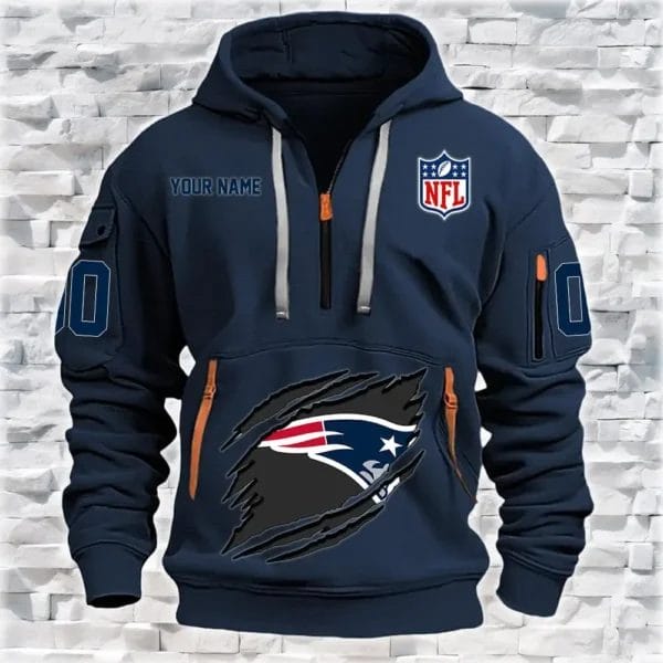 New England Patriots New Personalized Quarter Zip Hoodie Limited Edition AMACO29 - Image 4