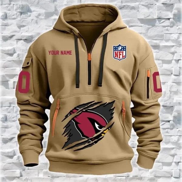 Arizona Cardinals New Personalized Quarter Zip Hoodie Limited Edition AMACO030