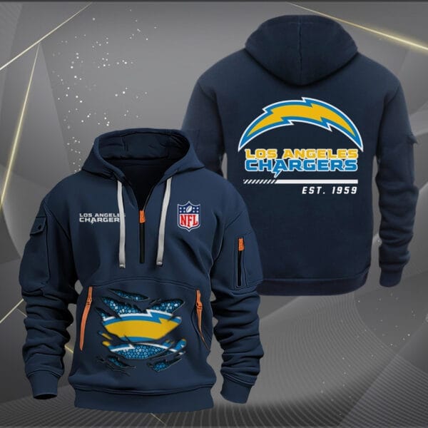 Los Angeles Chargers New Personalized Quarter Zip Hoodie Limited Edition AMACOQZH000112 - Image 2