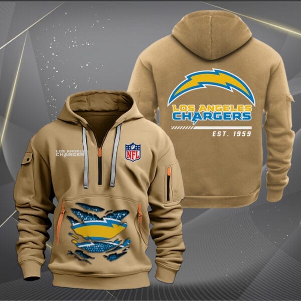 Los Angeles Chargers New Personalized Quarter Zip Hoodie Limited Edition AMACOQZH000112 - Image 4