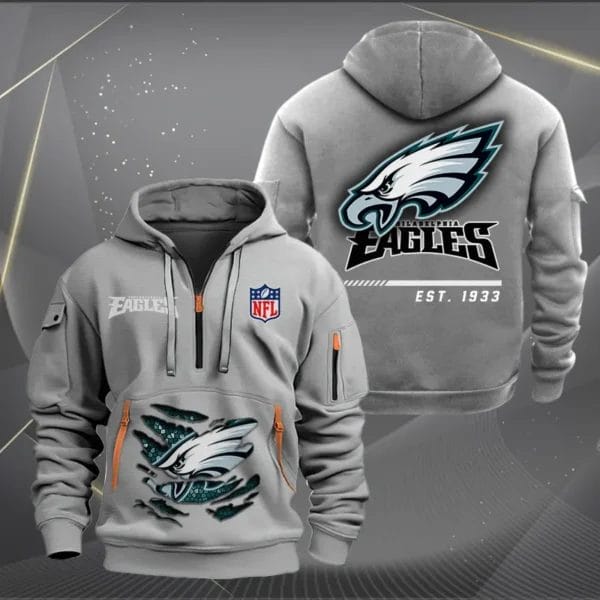 Philadelphia Eagles New Personalized Quarter Zip Hoodie Limited Edition AMACOQZH000120 - Image 3