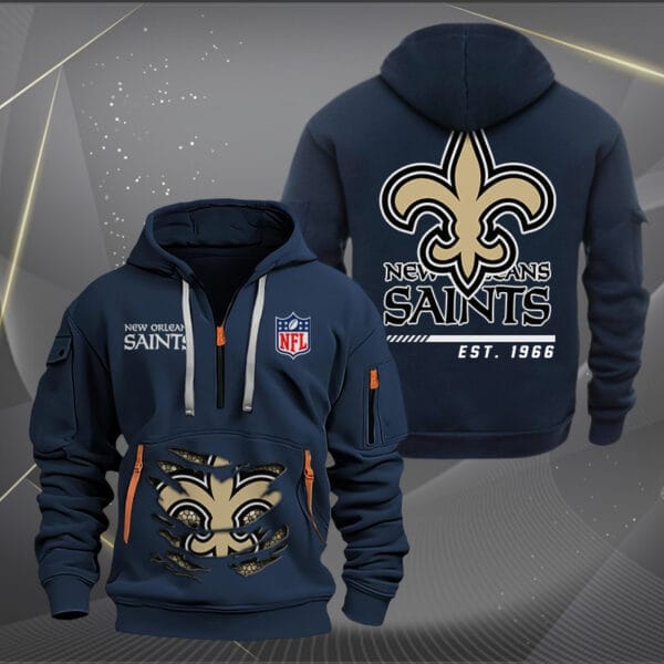 New Orleans Saints New Personalized Quarter Zip Hoodie Limited Edition AMACOQZH000117 - Image 2