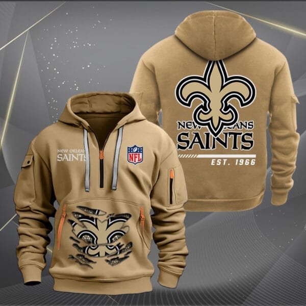 New Orleans Saints New Personalized Quarter Zip Hoodie Limited Edition AMACOQZH000117 - Image 4