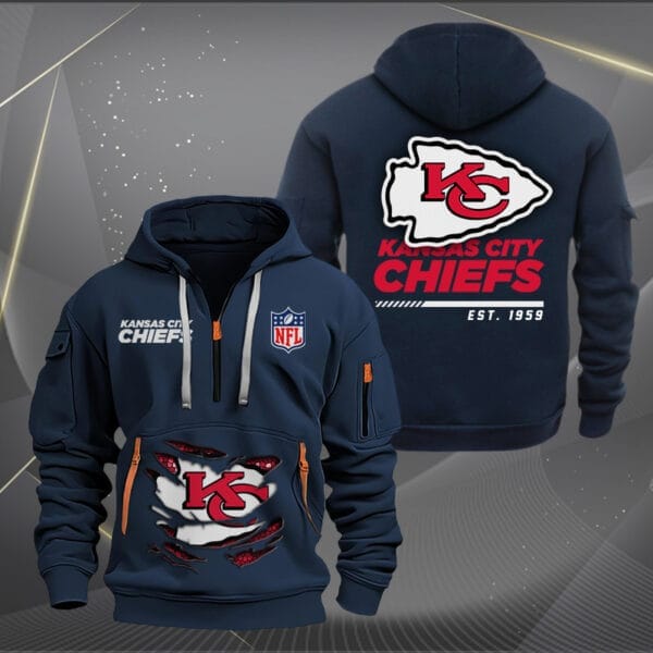 Kansas City Chiefs New Personalized Quarter Zip Hoodie Limited Edition AMACOQZH000110 - Image 2