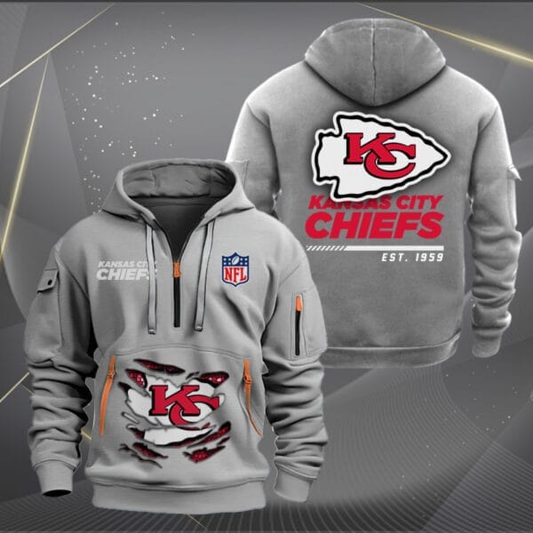 Kansas City Chiefs New Personalized Quarter Zip Hoodie Limited Edition AMACOQZH000110 - Image 3