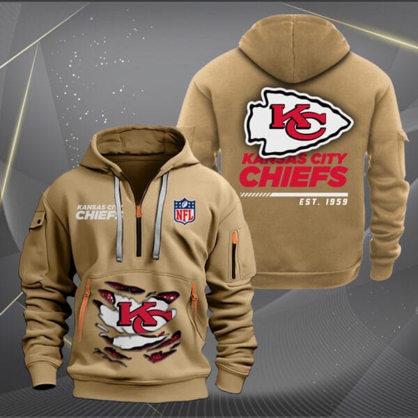 Kansas City Chiefs New Personalized Quarter Zip Hoodie Limited Edition AMACOQZH000110 - Image 4