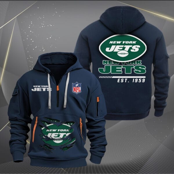 New York Jets New Personalized Quarter Zip Hoodie Limited Edition AMACOQZH000119 - Image 2