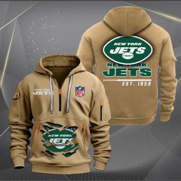 New York Jets New Personalized Quarter Zip Hoodie Limited Edition AMACOQZH000119 - Image 4