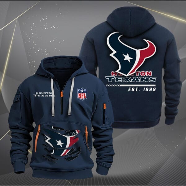 Houston Texans New Personalized Quarter Zip Hoodie Limited Edition AMACOQZH000107 - Image 2