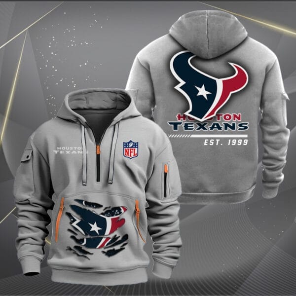 Houston Texans New Personalized Quarter Zip Hoodie Limited Edition AMACOQZH000107 - Image 3
