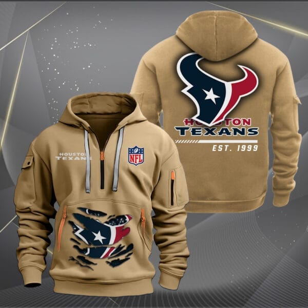 Houston Texans New Personalized Quarter Zip Hoodie Limited Edition AMACOQZH000107 - Image 4