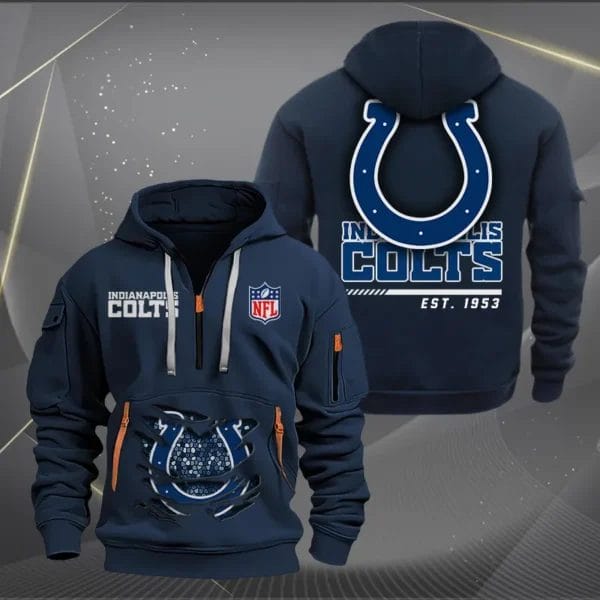 Indianapolis Colts New Personalized Quarter Zip Hoodie Limited Edition AMACOQZH000108 - Image 2