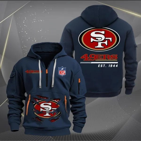 San Francisco 49ers New Personalized Quarter Zip Hoodie Limited Edition AMACOQZH000122 - Image 2
