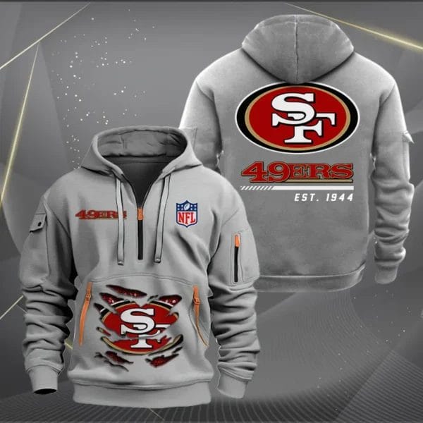 San Francisco 49ers New Personalized Quarter Zip Hoodie Limited Edition AMACOQZH000122 - Image 3