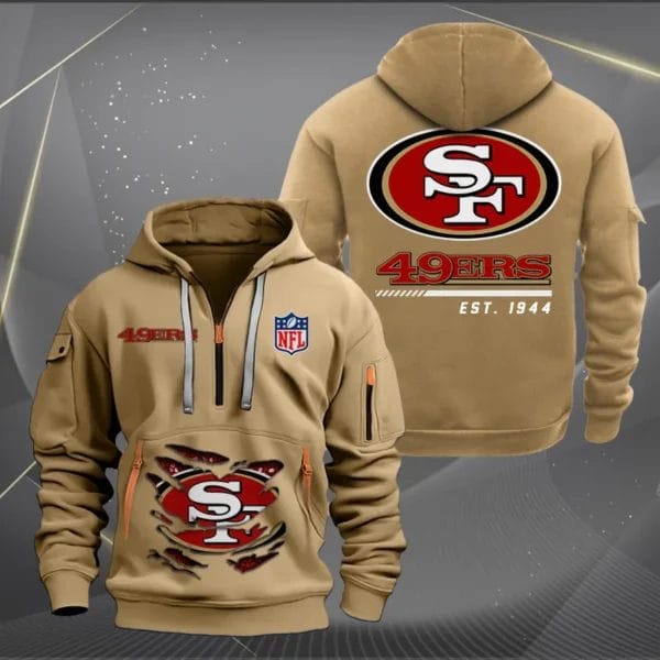 San Francisco 49ers New Personalized Quarter Zip Hoodie Limited Edition AMACOQZH000122 - Image 4