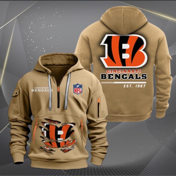 Cincinnati Bengals New Personalized Quarter Zip Hoodie Limited Edition AMACOQZH000101 - Image 4
